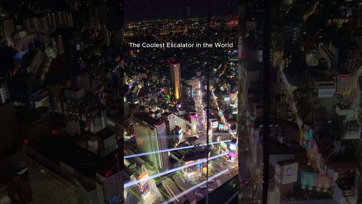 Escalators at Shibuya Sky Above SHIBUYA CROSSING 東京 - Tokyo Japan #shorts #japan #tokyo