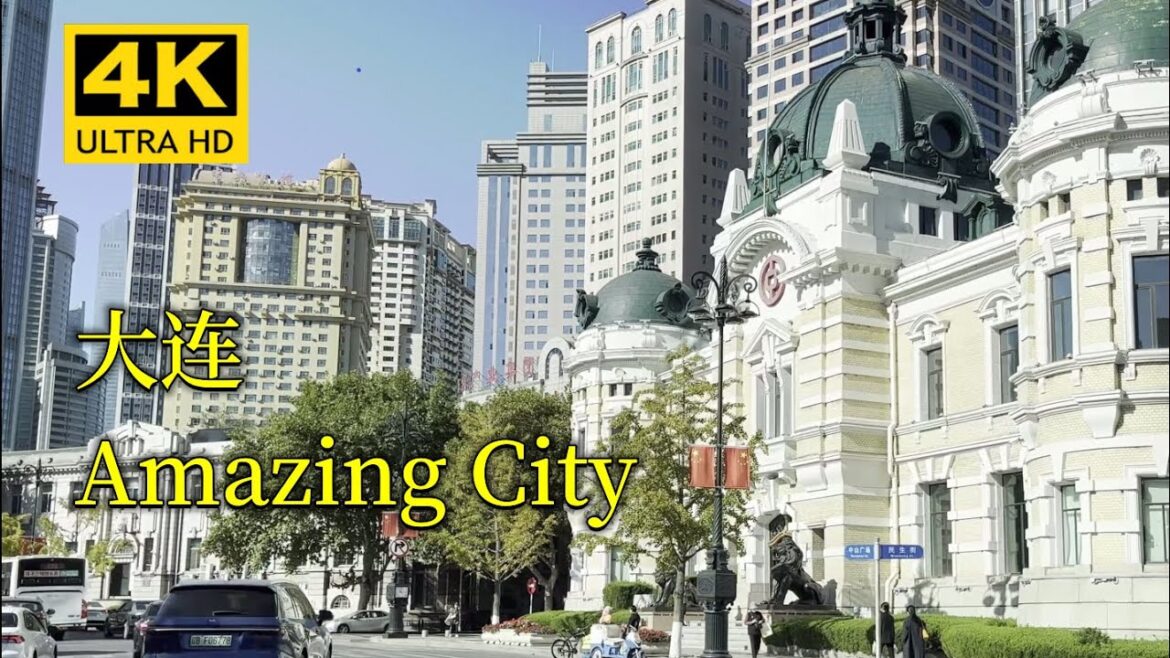 Wow! Amazing China  Drive travel 4K street view-大连downtown