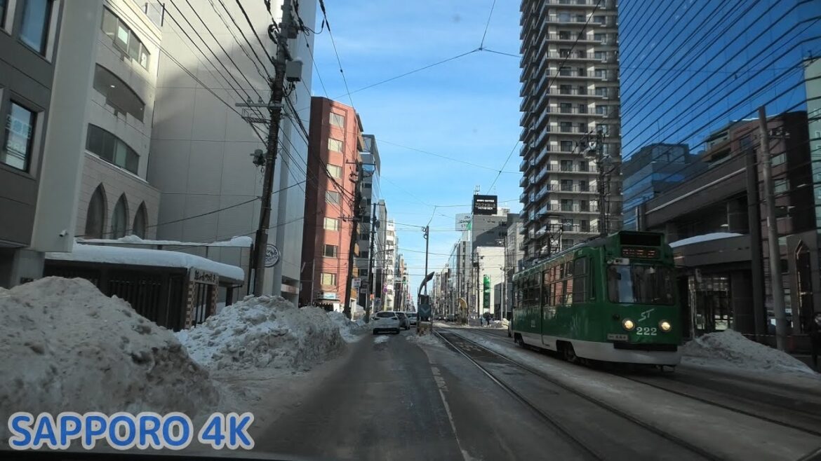 南1条通 [ #札幌市 4K/30p 車載動画]：国道230号交点～東8丁目篠路通交点