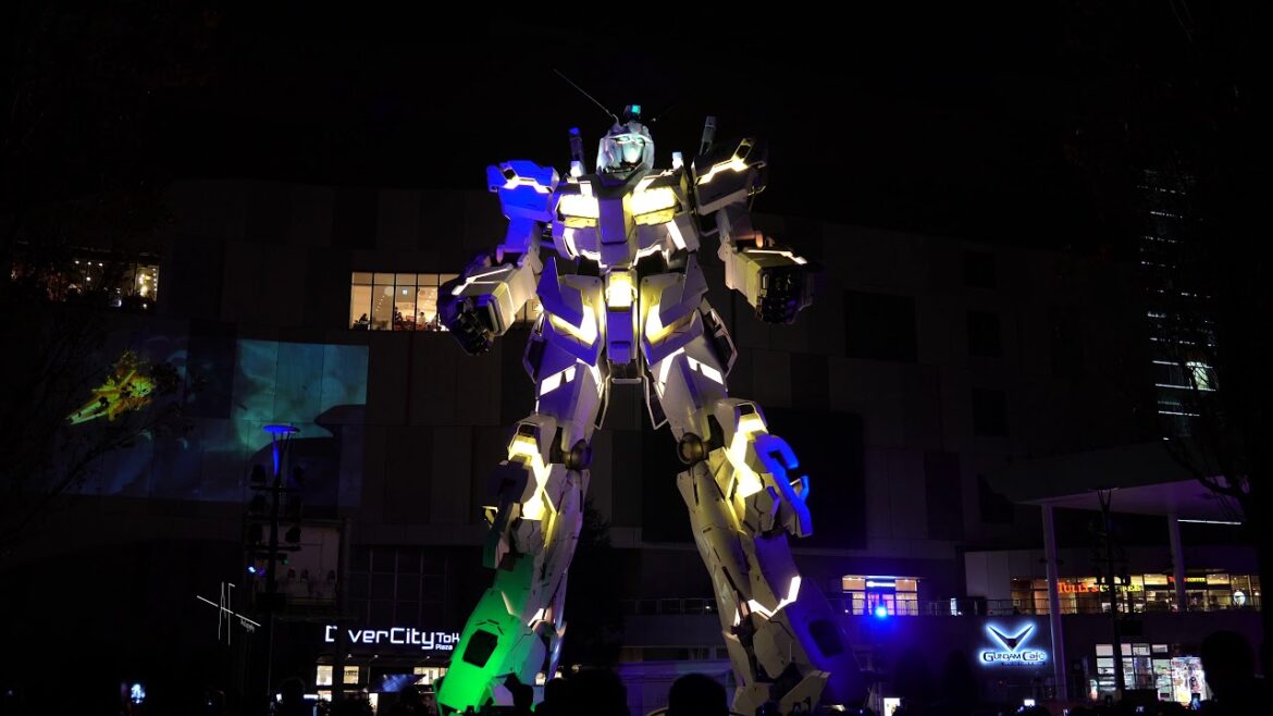 日本東京-台場-RX-0獨角獸鋼彈-變形燈光秀