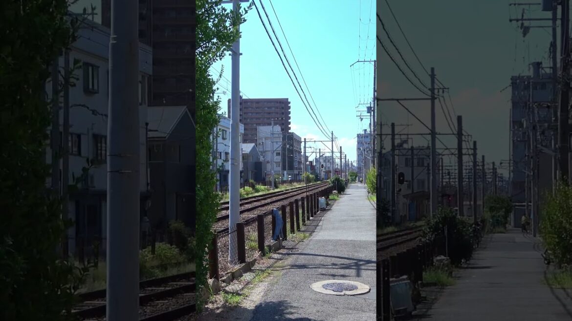 [shorts] Walk along the railroad tracks - Osaka Kishisato Tamade - 5 #shorts #walking #japantravel