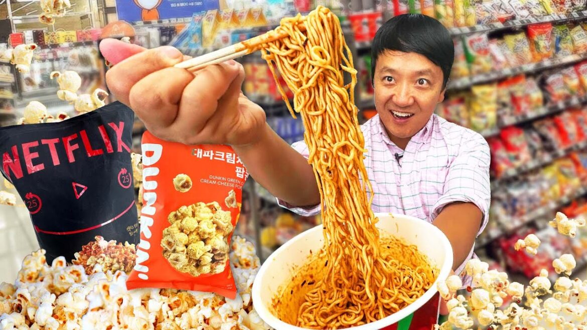 24 Hours Eating ONLY Korean Convenience Store Food & NETFLIX Popcorn | CU vs. GS25 in South Korea 24 Hours Eating ONLY Korean Convenience Store Food & NETFLIX Popcorn | CU vs. GS25 in South Korea