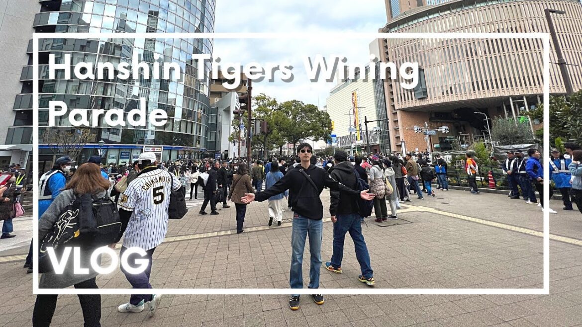 Hanshin Tigers Wining Parade Japanese baseball team, day in my life in Japan vlog