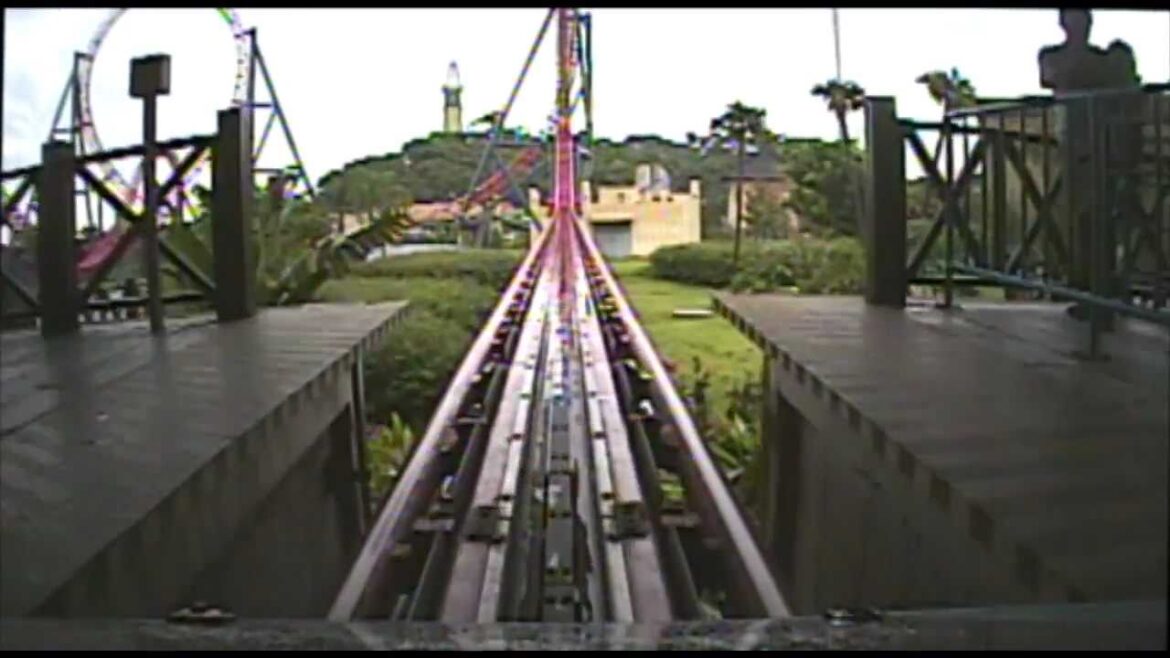 Sky Car Roller Coaster POV Intamin Launched Rollercoaster Mysterious Island China