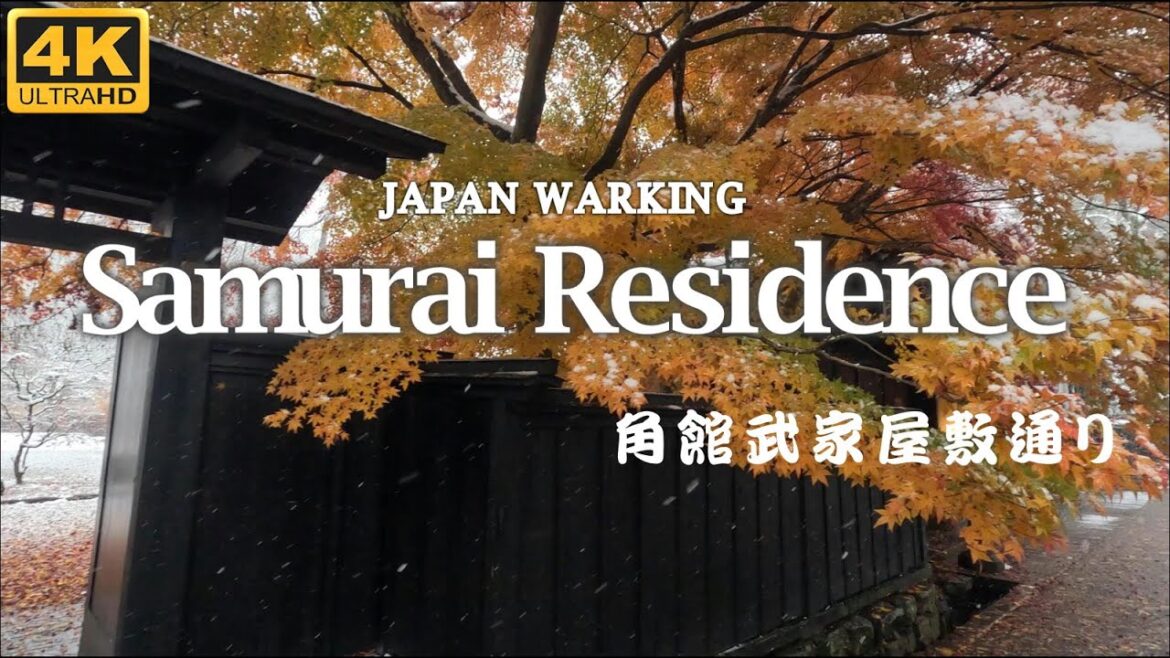 【4K Walking】初雪の角館武家屋敷をお散歩（2023年11月）　～ Kakunodate Samurai Residence during first snow (Nov. 2023) ～