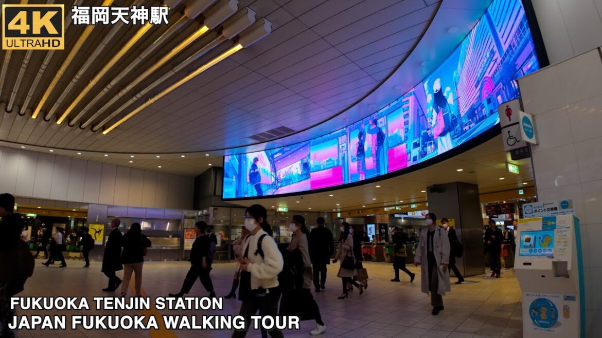 福岡天神駅を歩く4k60p japan walking tour Fukuoka Tenjin Station