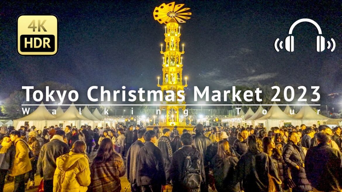 Tokyo Christmas Market 2023 & Ginkgo Avenue Walking Tour - Tokyo Japan [4K/HDR/Binaural]