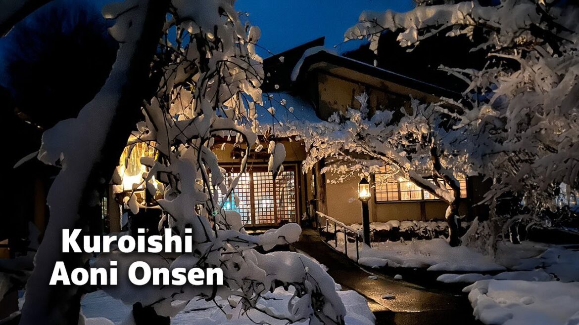 Aoni Onsen, Kuroishi, Japan | winter wonderland | Snow covered hot springs | no electricity!