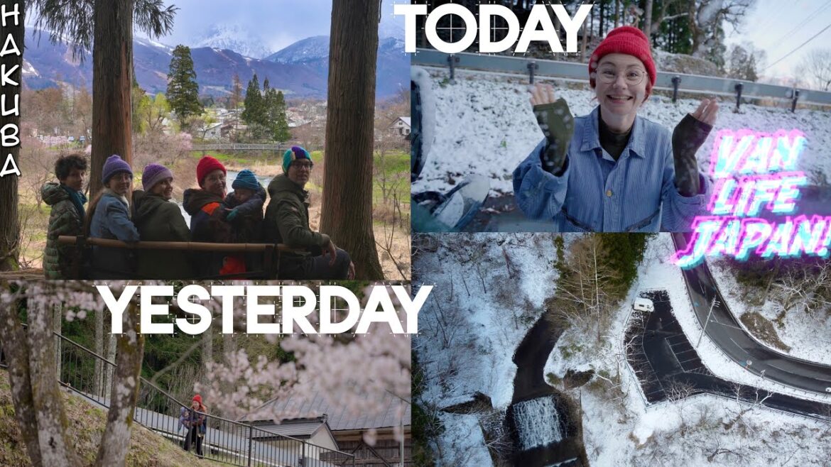 Hakuba vlog • Surprise Spring snow day • Japan van life trip e12