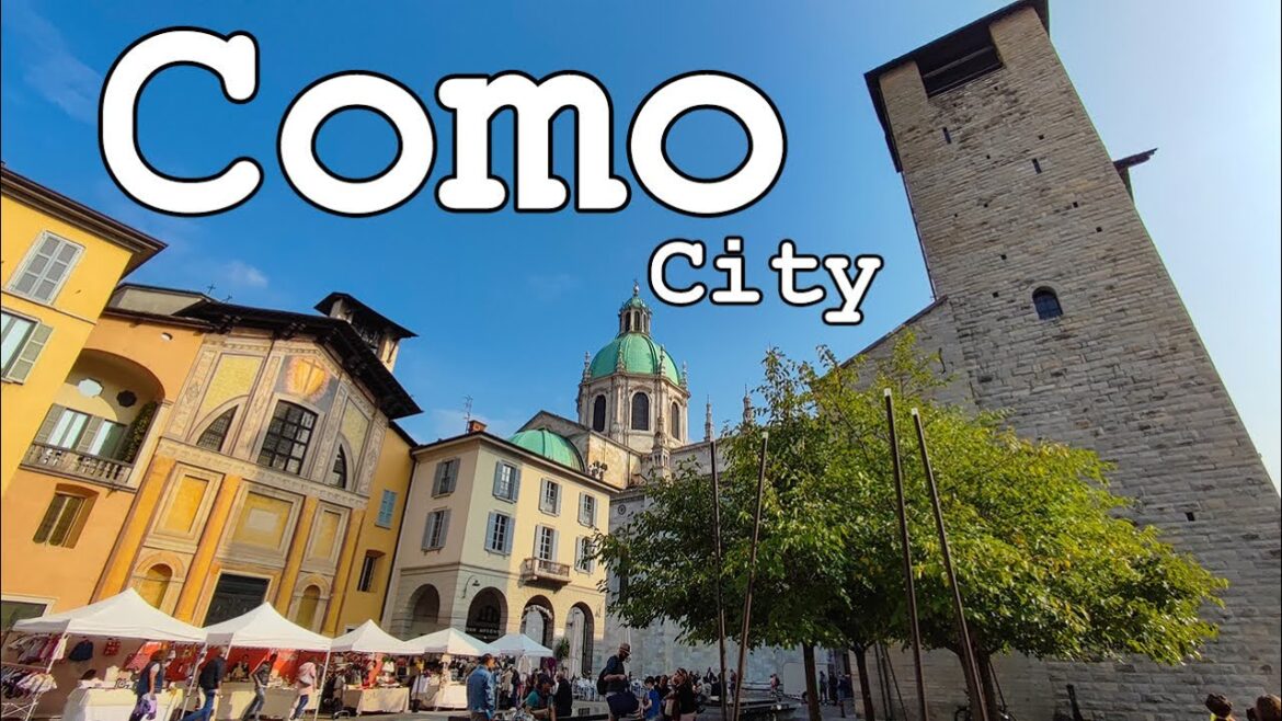 Como city on Lake Como, Lombardy Italy.  Lombardia Italia