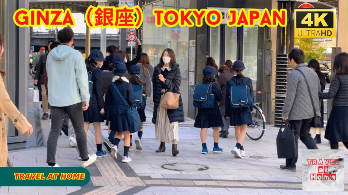 4k hdr japan travel | Walk in Ginza（銀座）Tokyo japan |  Relaxing Natural City ambience
