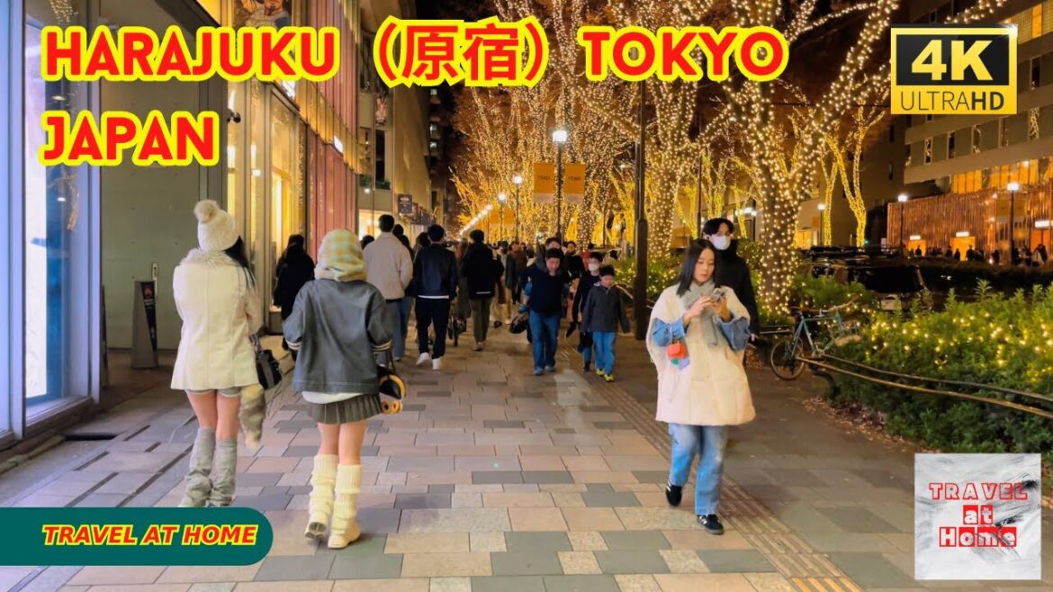 4k hdr japan travel | Night Walk in Harajuku（原宿）Tokyo japan |  Relaxing Natural City ambience