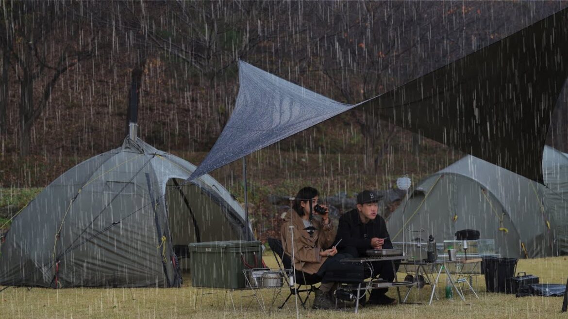 [4K] 빗소리 들으며 2박3일 힐링 캠핑!ㅣ우중캠핑ㅣhelsportㅣ헬스포츠