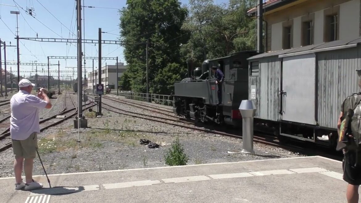 Steam train on the Chemins de Fer du Jura