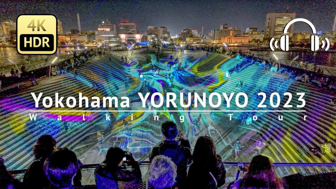 Yokohama Christmas Lights YORUNOYO 2023 Walking Tour - Kanagawa Japan [4K/HDR/Binaural]