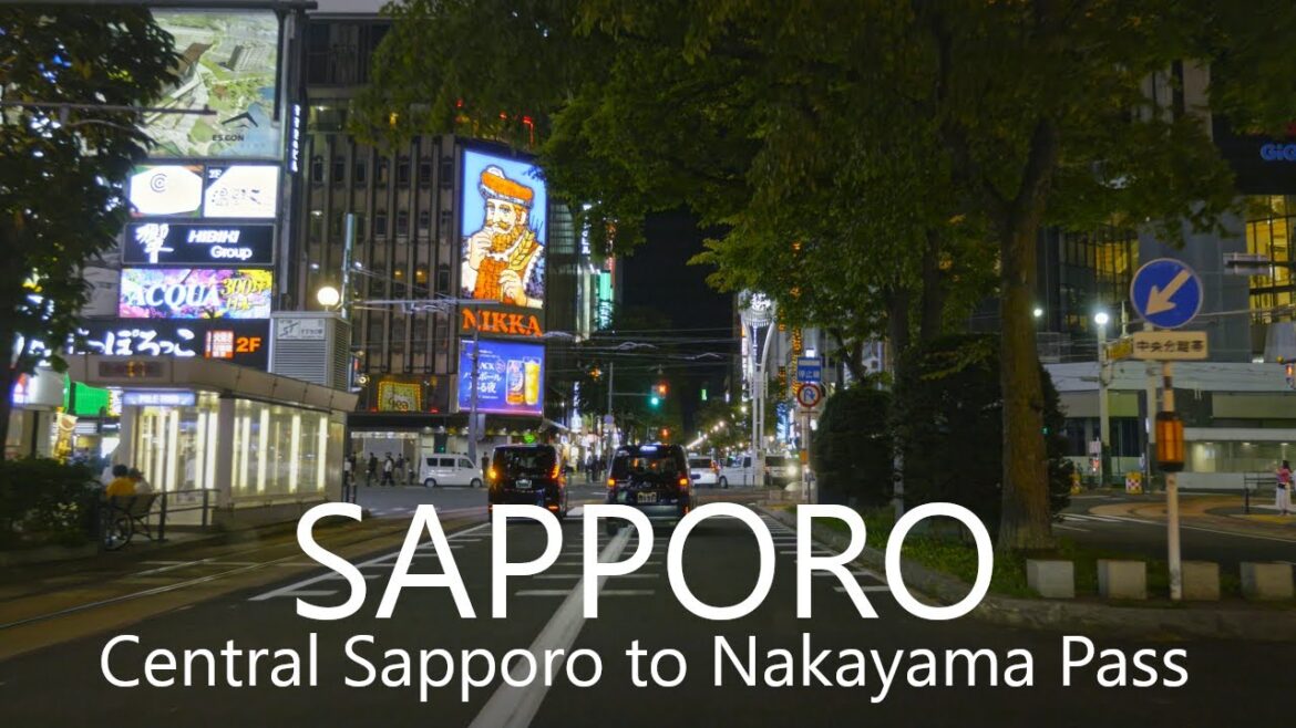 4K Midnight Drive | Central Sapporo to Nakayama Pass, Hokkaido Japan