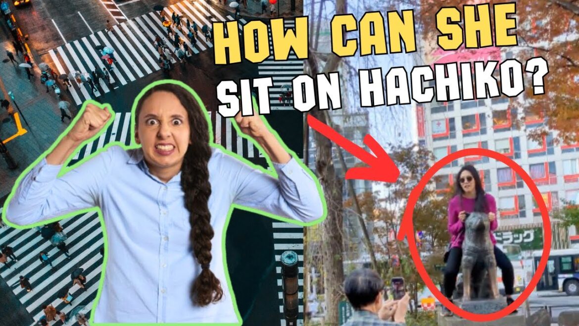 Another Bad Tourist in Japan! Why would she disrespect Hachiko Statue? NEVER do this in JAPAN