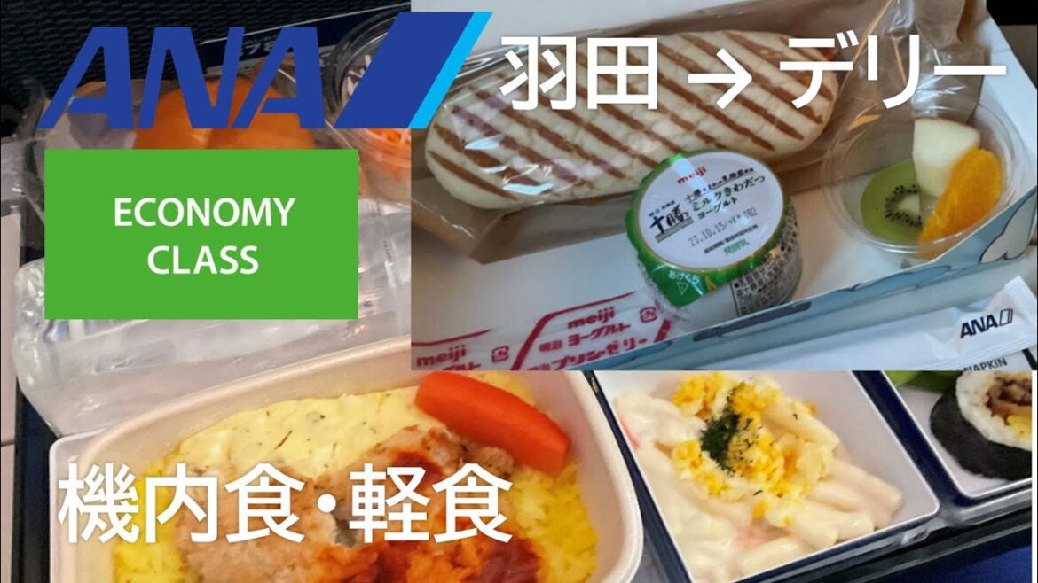 【ANAデリー便エコノミークラス機内食・軽食】ANA837便、羽田→デリー・インディラ・ガンディー国際空港 Economy class In flight meal