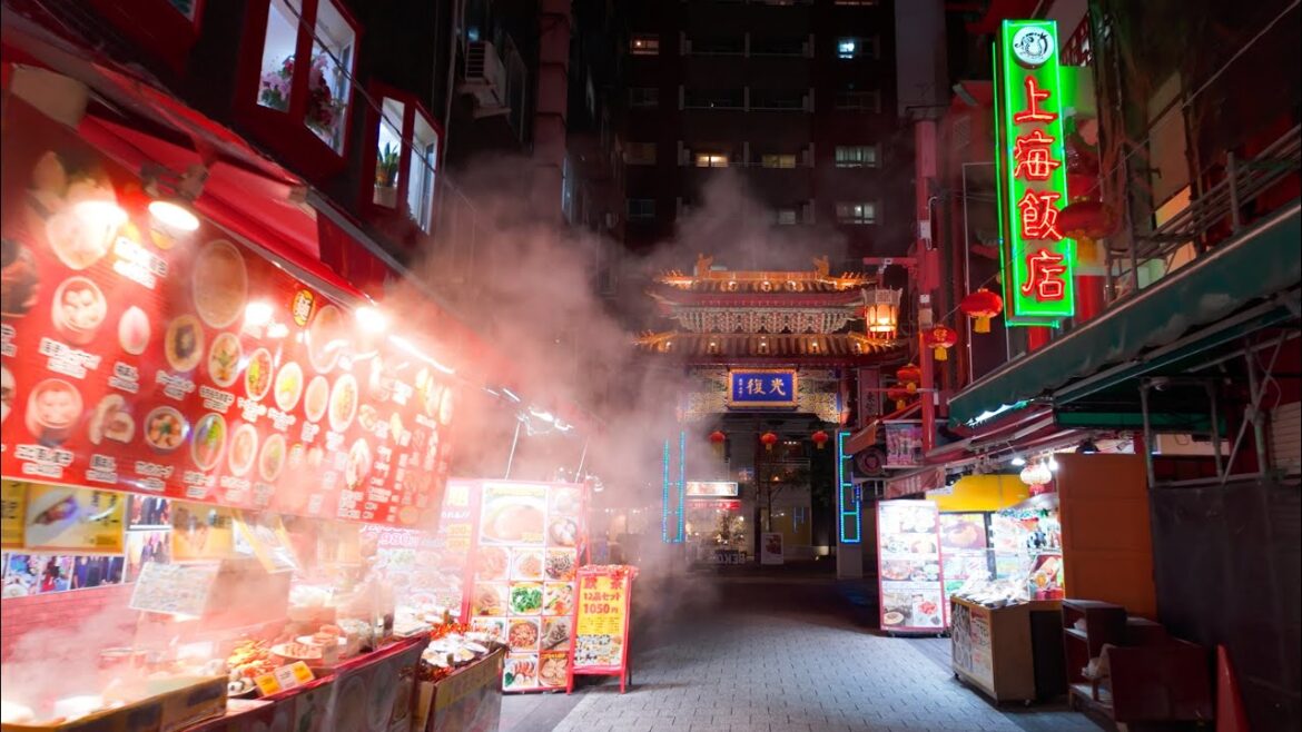 A Side Street Night Walk through Sannomiya to Kobe Station [4K]