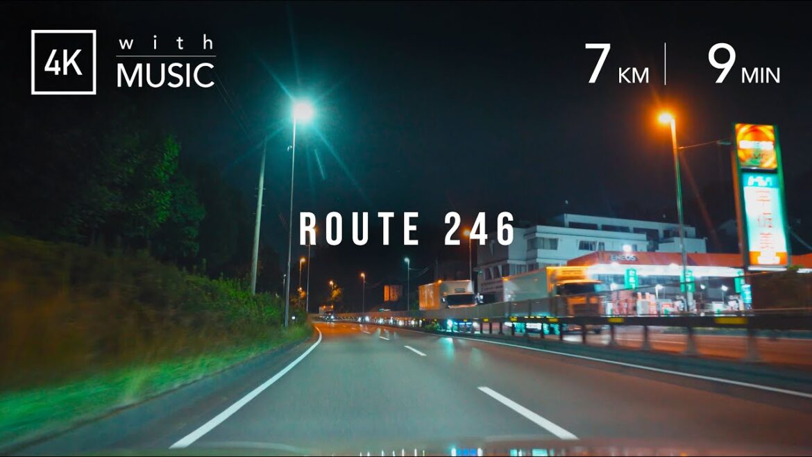 夜の国道246号 厚木〜座間をドライブ [4K] KANAGAWA NIGHT DRIVE 2021 / Suburbs of Tokyo / from Atsugi to Zama