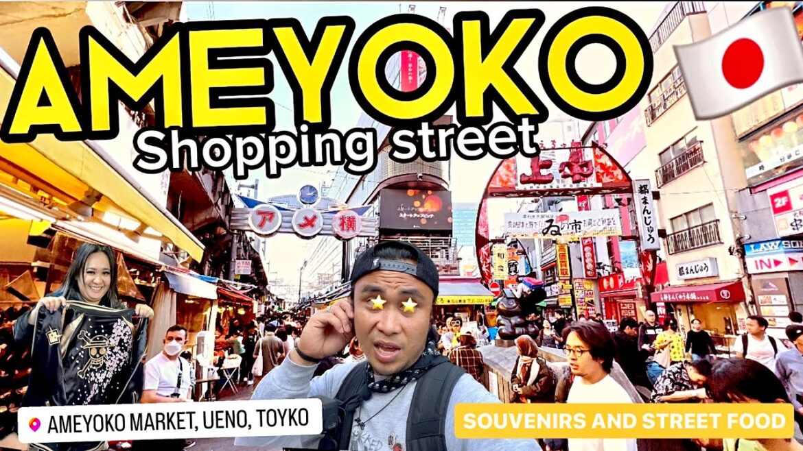 EXPLORING Ueno's "Ameyoko" shopping MARKET street! Tokyo Japan 🇯🇵 Virtual Tour of Cheap Souvenirs