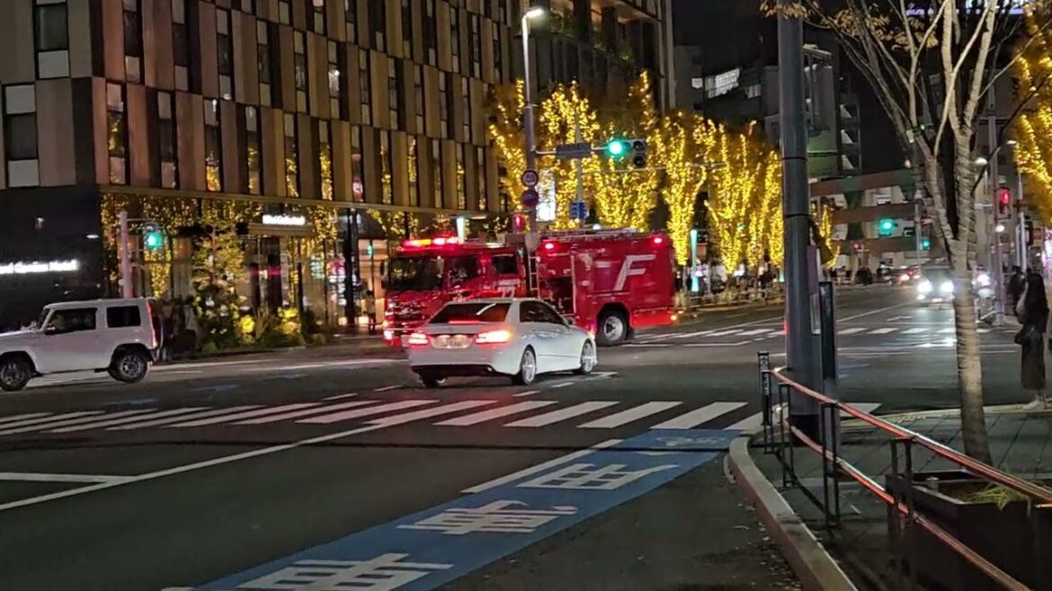 Emergency vehicles (fire-fighting) in Hakata ward, Fukuoka