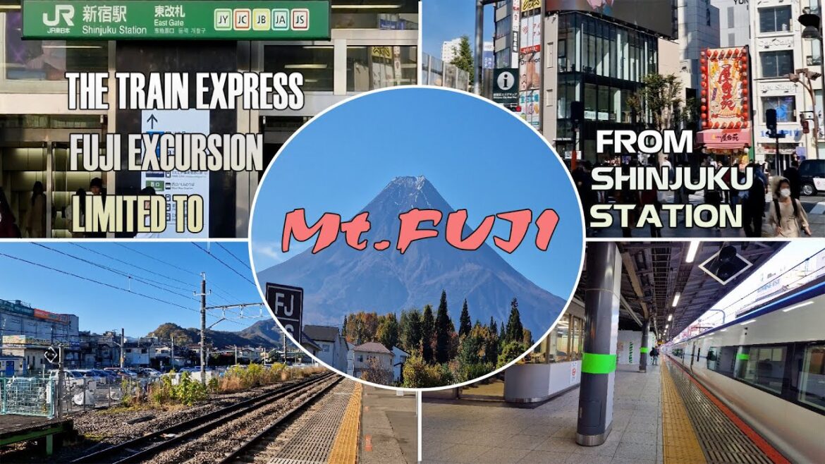 [4K] Taking The train express Fuji Excursion Limited to Mt. Fuji from Shinjuku station Tokyo