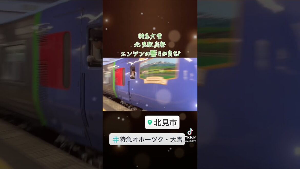 発車風景♪キハ283系になった！特急オホーツクと同型を使用した特急大雪！北見駅を出発！ #ひつじのハッピー