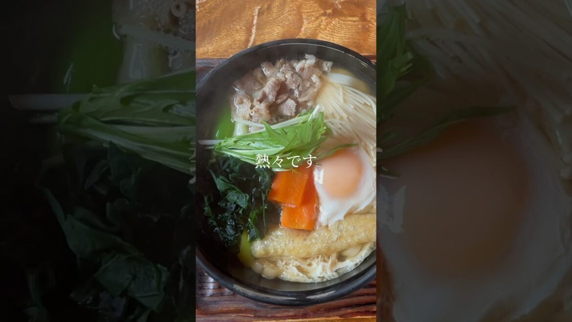 田んぼの中のうどん屋「手打ちうどん ほくほく庵」長沼の雪景色を見ながら食べる煮込みうどんが最高 #vlog #shorts