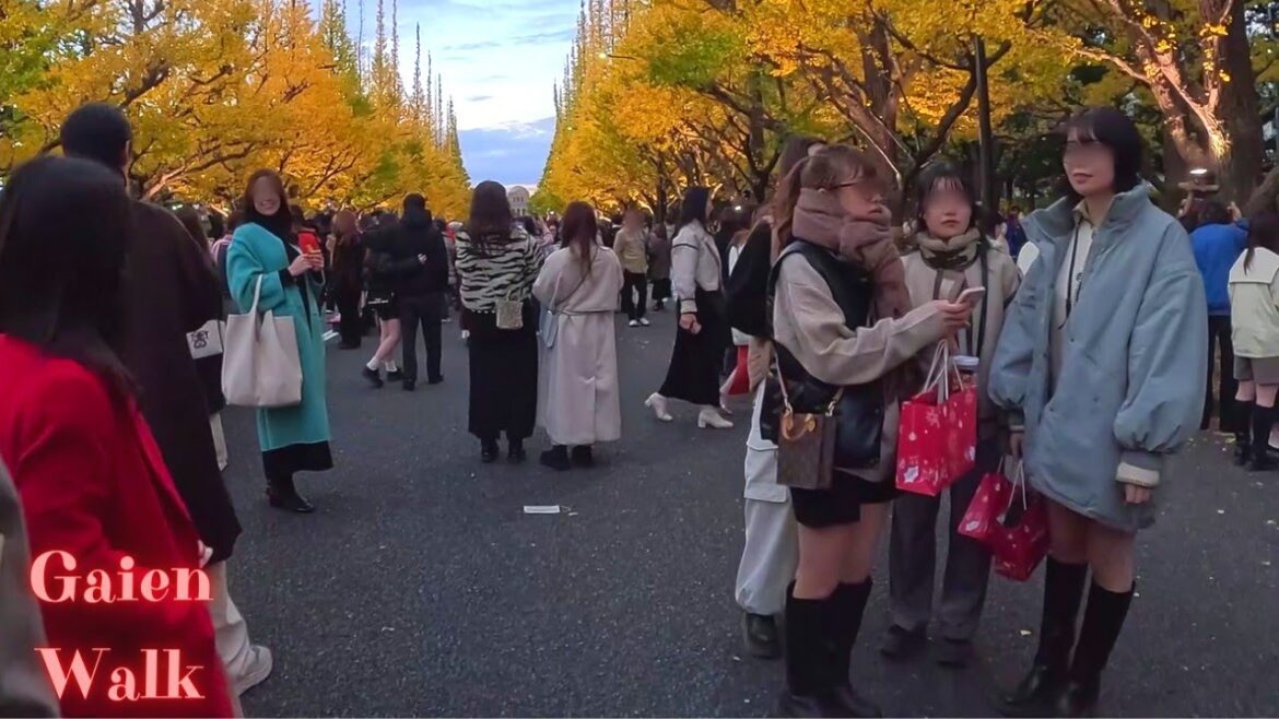 Gaienmae Tokyo, in Japan walking tour.【4K】2023