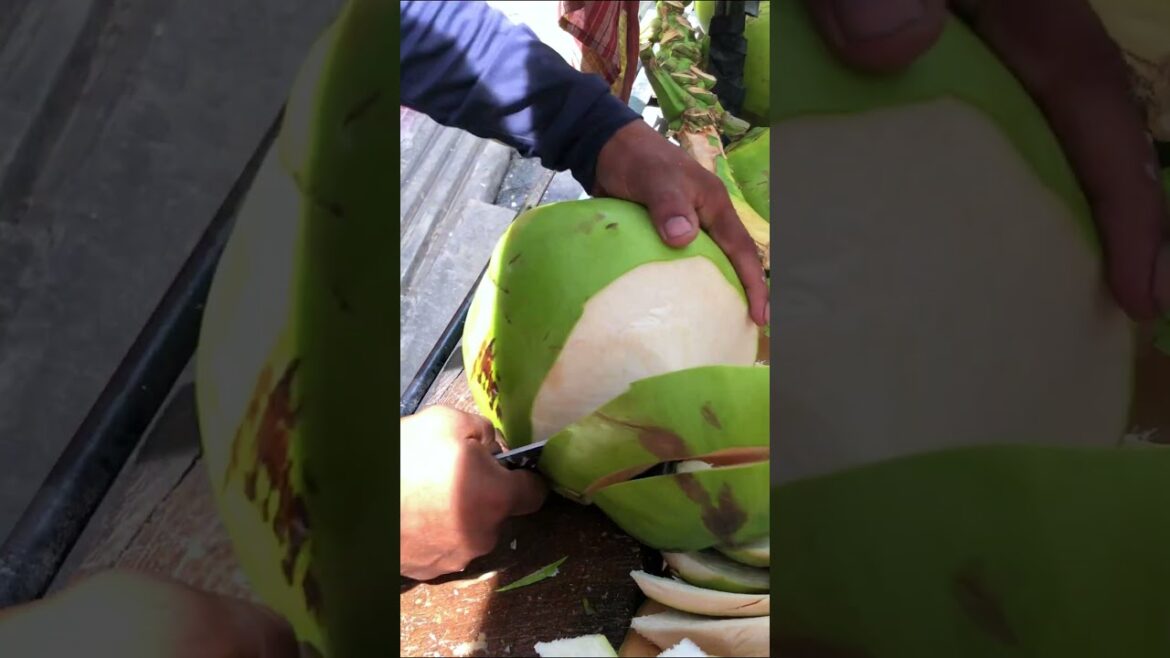 Green coconut cutting skill #shorts #streetfood #coconut #viral #asmr Green coconut cutting skill #shorts #streetfood #coconut #viral #asmr