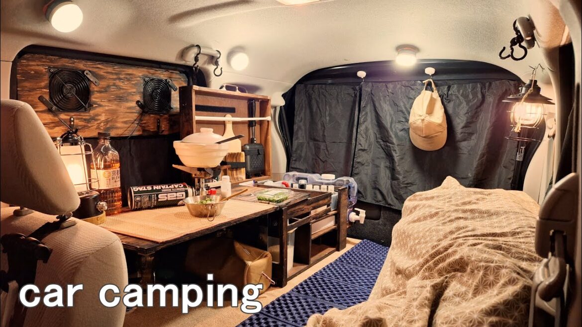 【車中泊】風の強い日。ひとりの秘密基地で満たされる食事。