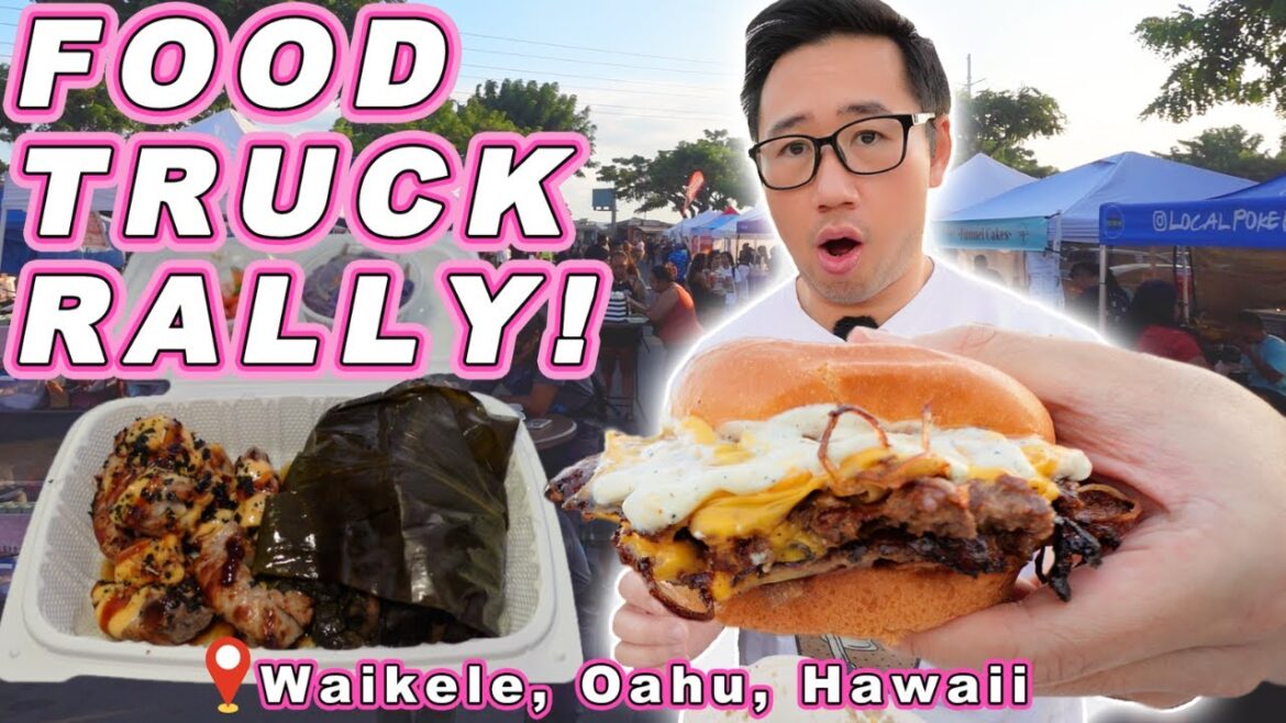 What To Eat at LOCAL FOOD TRUCK RALLY! || [Oahu, Hawaii] Truffle Smash Burger, Hawaiian Food + more!