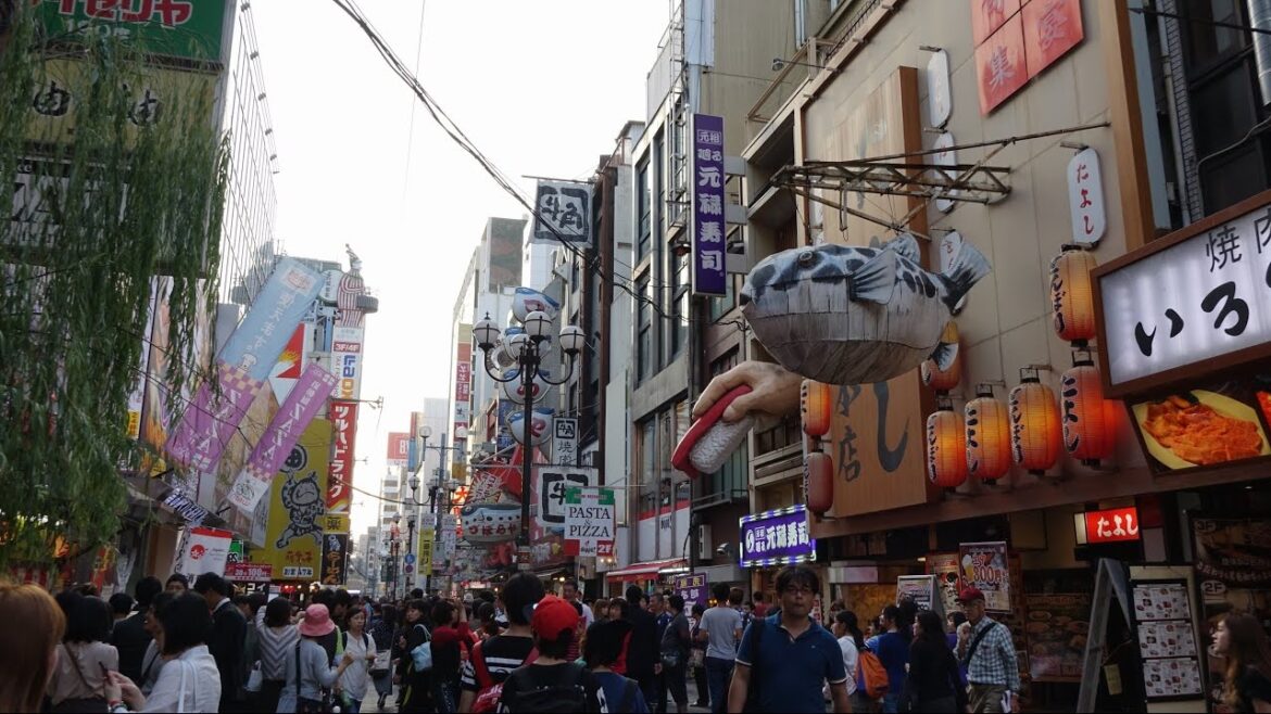 Japan trip Day 5 of 13 - Osaka, 心斎橋, 高島屋 at 難波, 道頓堀 and Zauo Fishing Restaurant