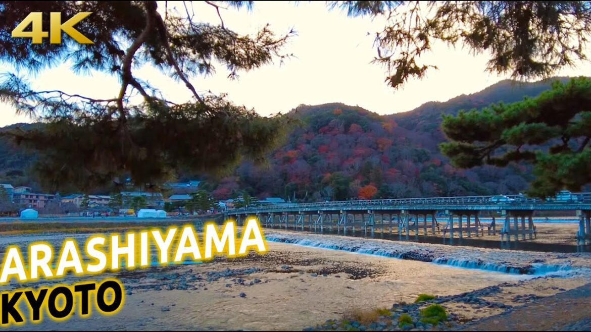 Kyoto Arashiyama evening walk in JAPAN [4K]