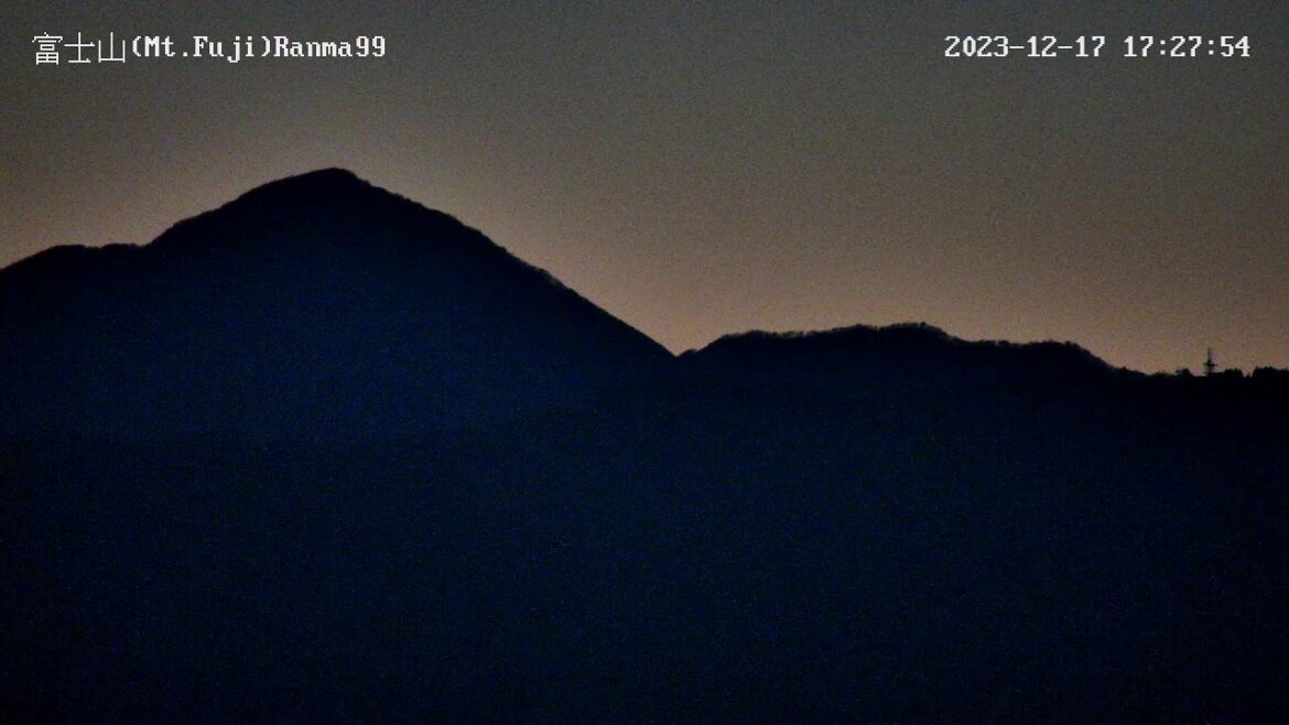 東京から見える富士山と周辺山脈のリアルタイムライブツアー4Kズーム映像です(音無) 2023年12月17日(日) Mt Fuji
