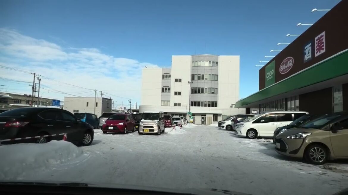 コープさっぽろ ほんどおり店平面駐車場：入口 [ #札幌市 4K/30p 車載動画]