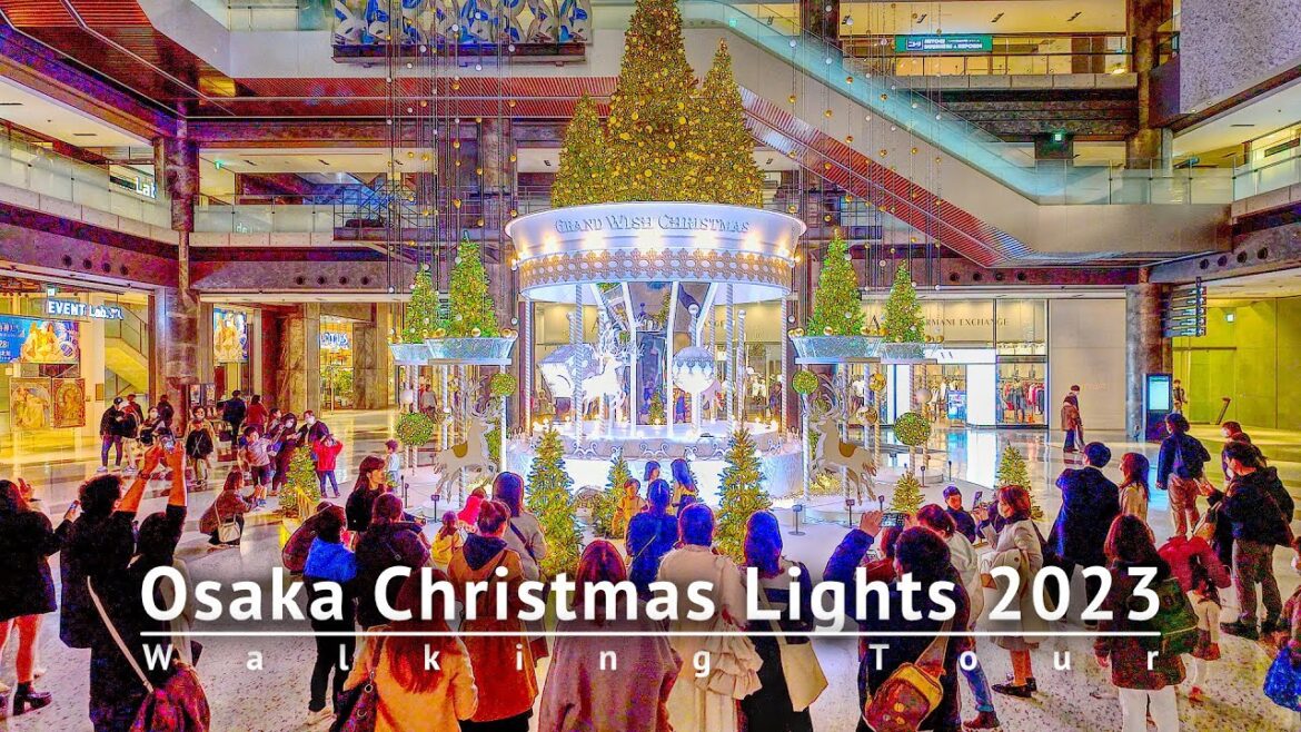 Osaka Christmas Lights 2023 Umeda Illuminations Walking Tour - Osaka  Japan [4K/HDR/Binaural]