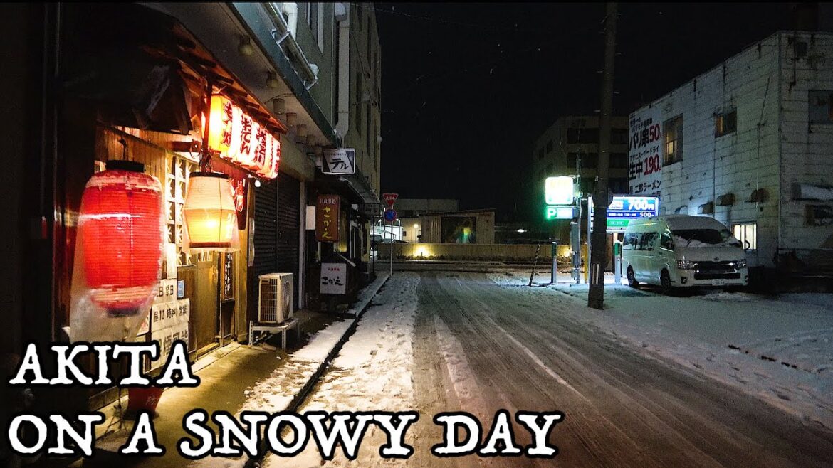 4K Japan Cozy Winter, Snow Walk Christmas in Akita