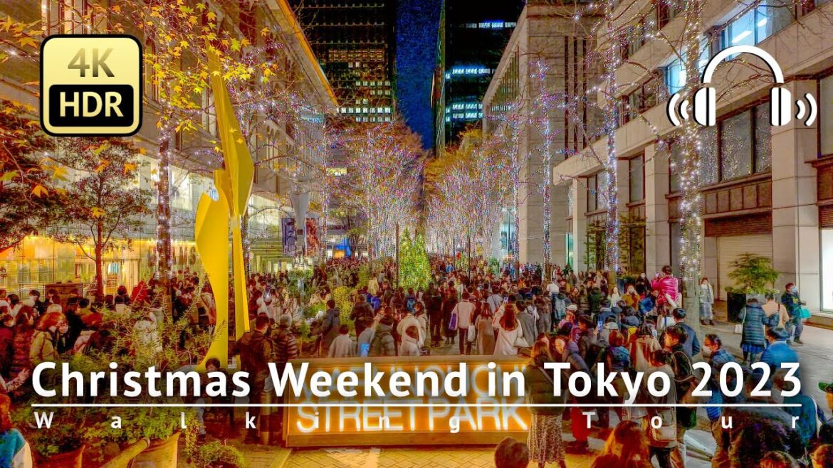 Japan Christmas Weekend in Tokyo 2023 Walking Tour - Tokyo Japan [4K/HDR/Binaural]