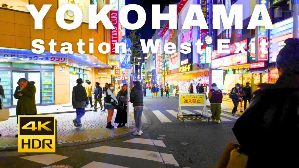【4K HDR🇯🇵】Night walk at the west exit of Yokohama Station on Christmas Eve [DJI Osmo Pocket 3]