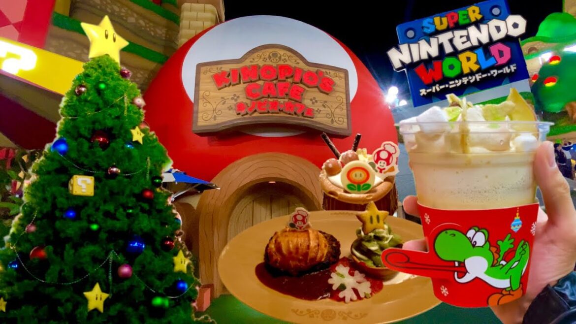 Eating Christmas Food at Super Nintendo World in Universal Studios Japan