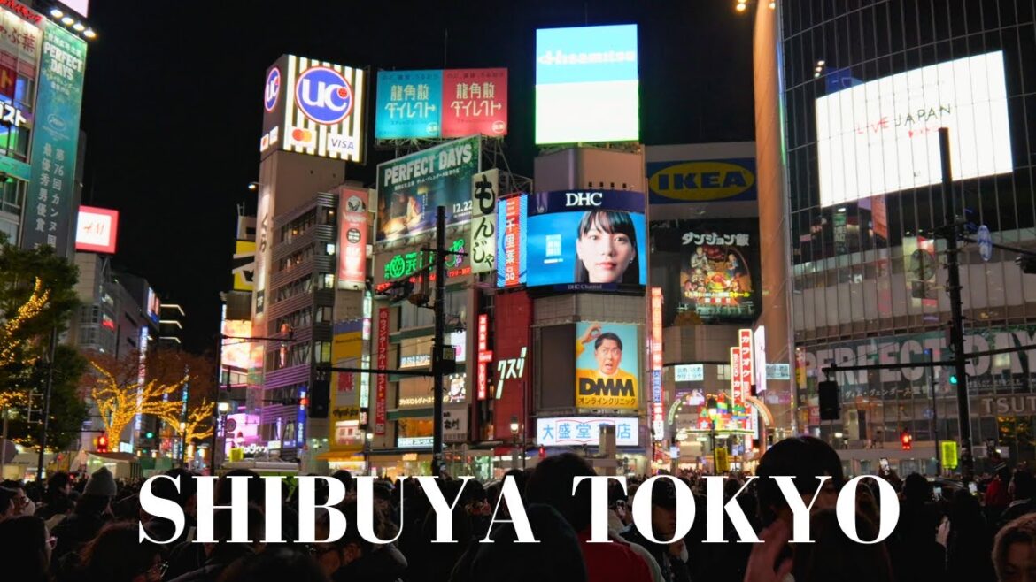 Shibuya, Tokyo. Night Walking Tour. 4K. 12/27/2023