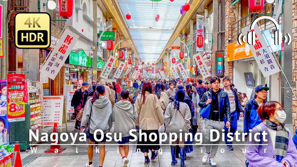 Eating & Strolling in Nagoya Osu Shopping District  Walking Tour - Aichi Japan [4K/HDR/Binaural]