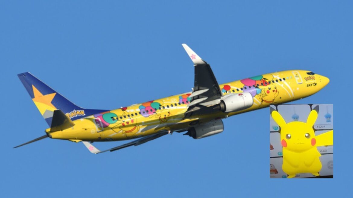 Trying Japanese airplane called “Pikachu Jet” | Tokyo to Kobe | Skymark Airline | Pokemon Trying Japanese airplane called "Pikachu Jet" | Tokyo to Kobe | Skymark Airline | Pokemon