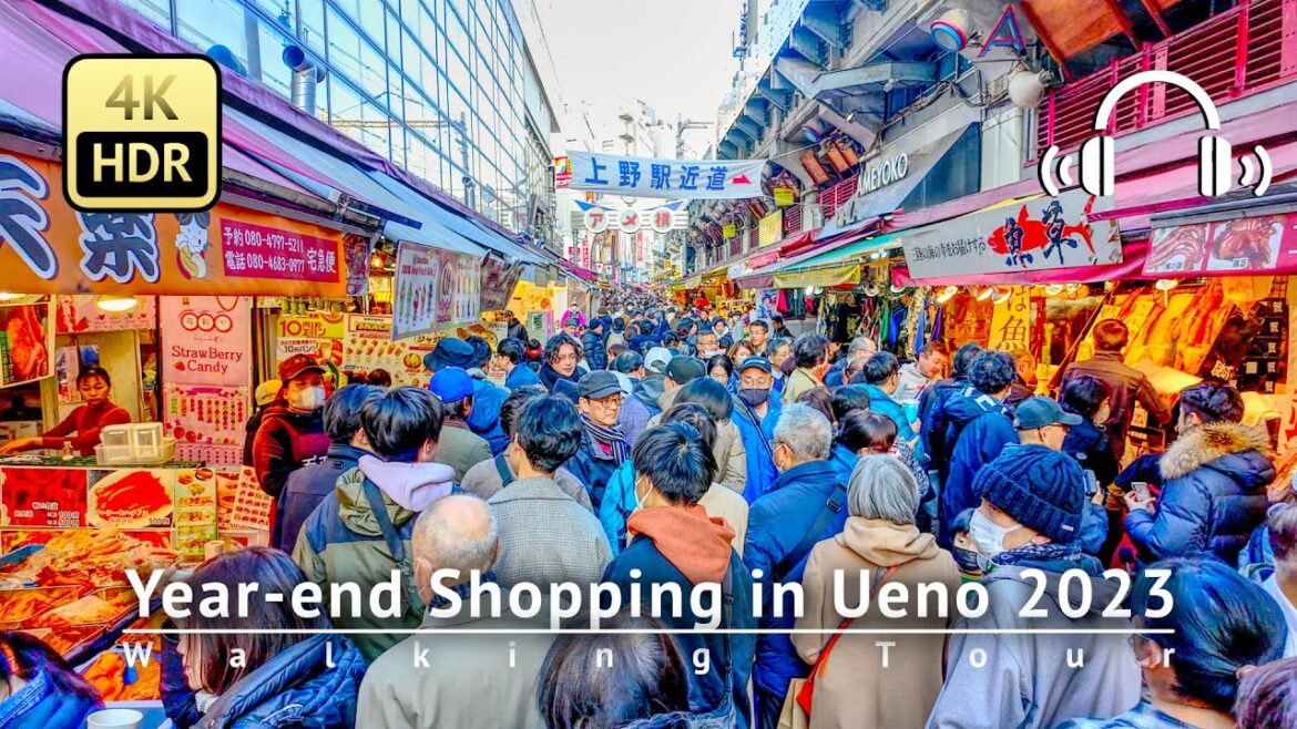 Last-minute Year-end Shopping in Ueno Ameyoko 2023 Walking Tour - Tokyo Japan [4K/HDR/Binaural]