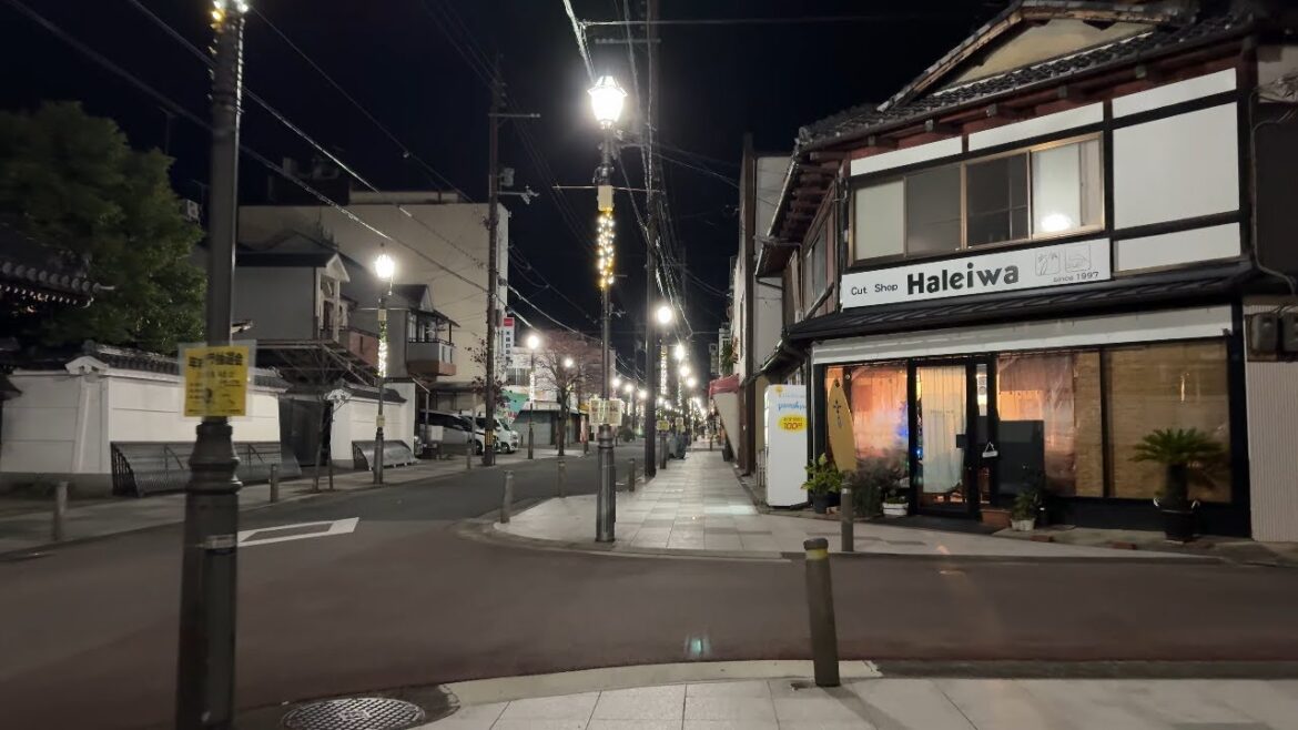 Kyoto 4K ASMR 大宮通 Nighttime Empty Street Walk - Omiya Street #japanwalk #asmrwalk #kyotowalk #japan
