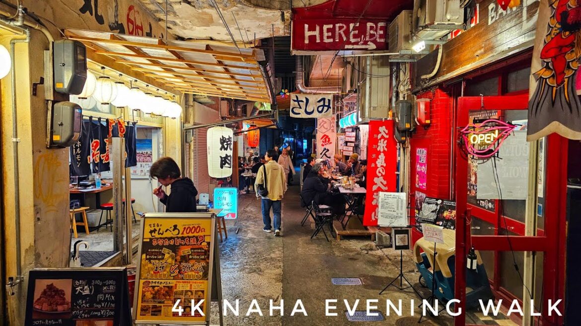 Naha, Okinawa, Japan - 4K Evening Walk - Kokusai Dori & Market Streets