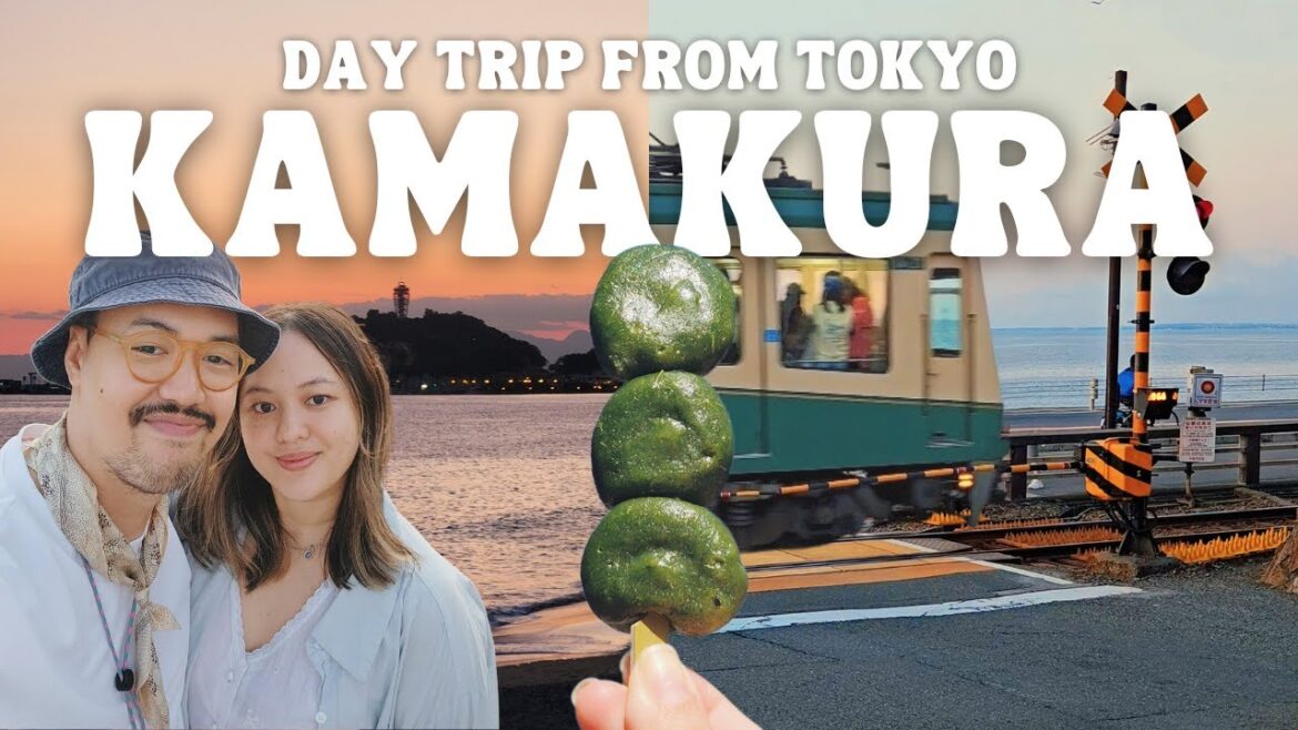 Day Trip from Tokyo to Kamakura, Komachidori Street Food Shopping, Slam Dunk Beach, Japan Vlog 2024