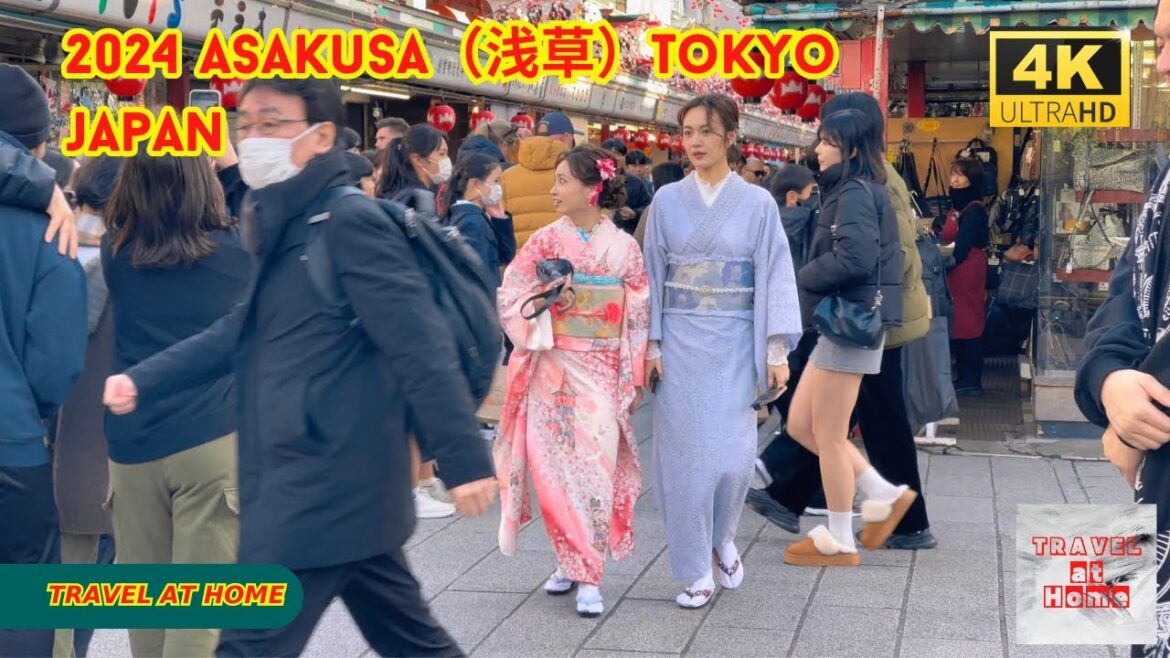 4k hdr japan travel 2024 | Walk in Asakusa（浅草）Tokyo japan |  Relaxing Natural City ambience